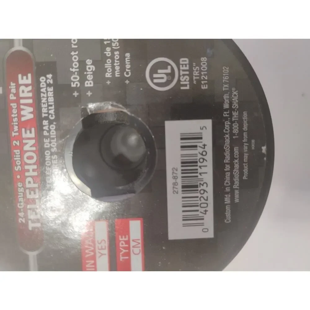RadioShack 24-Gauge . Solid 2 Twisted Pare TELEPHONE WIRE 50 Foot roll Beige-27